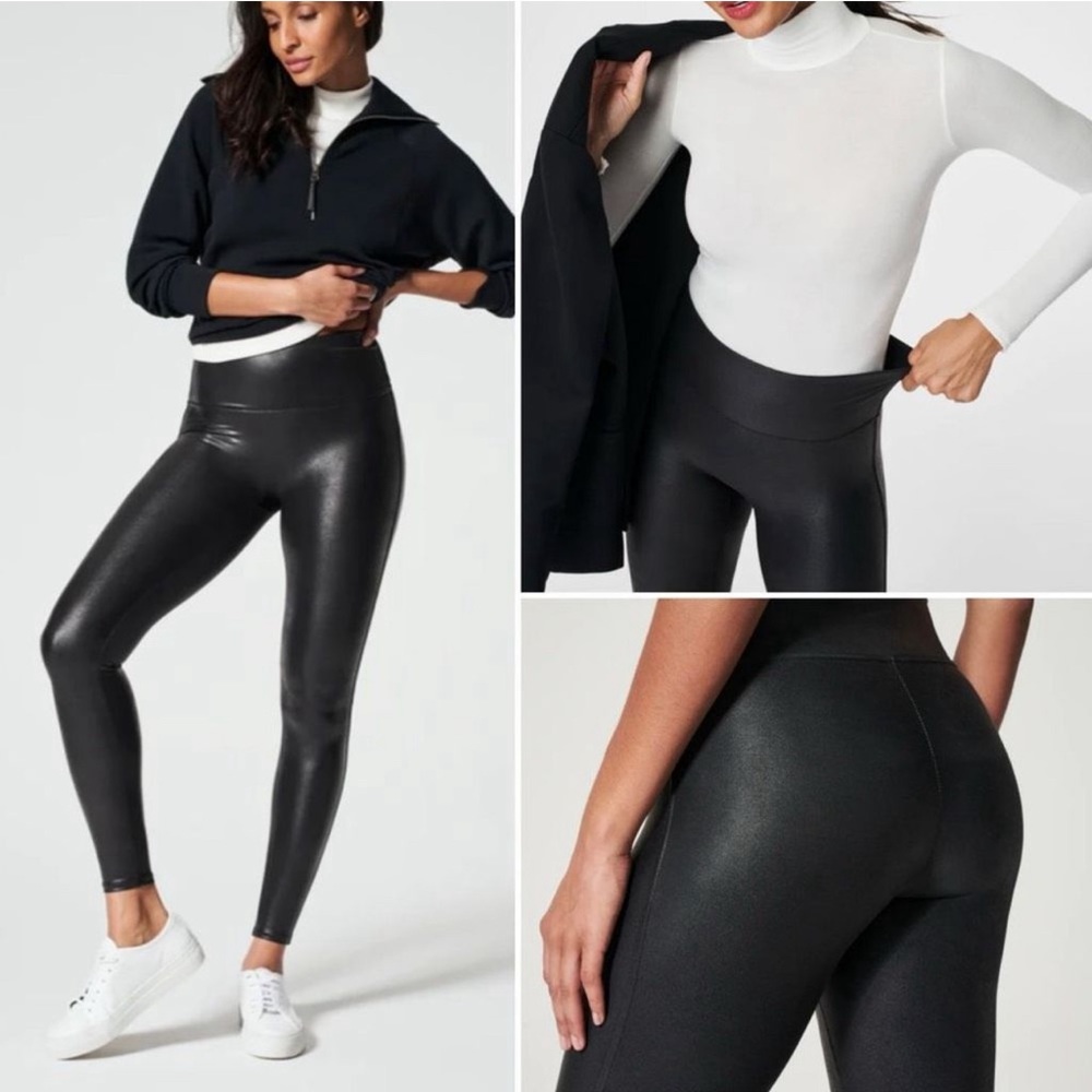 SPANX Faux Leather Leggings - size XS